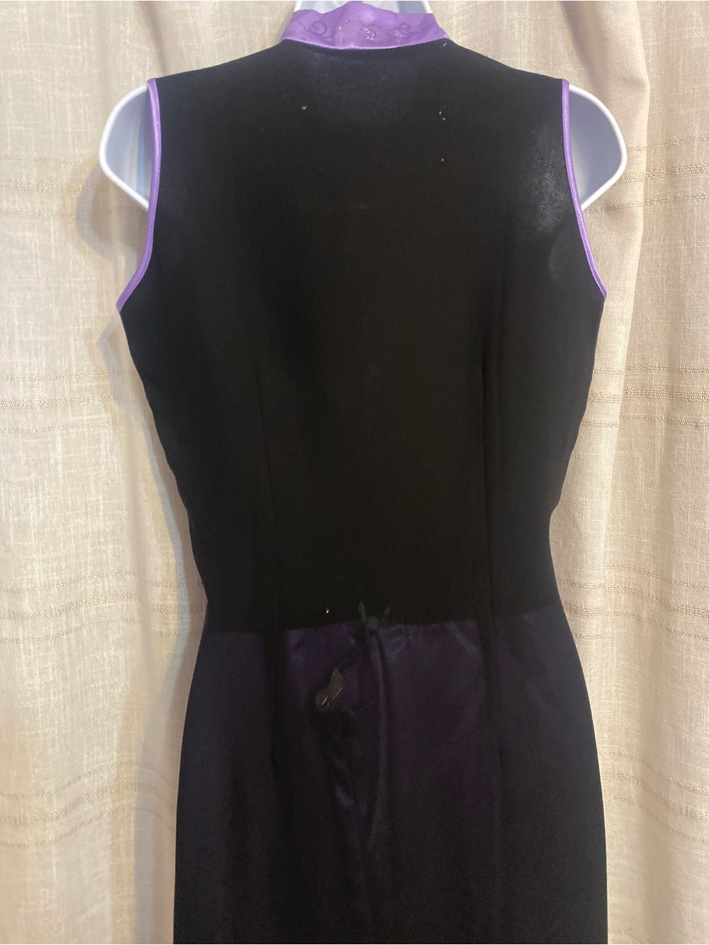 VTG Silver Dragon Chiffon Ao Dai Tunic Pants Set Purple Floral Y2K Fits Small - Picture 10 of 16